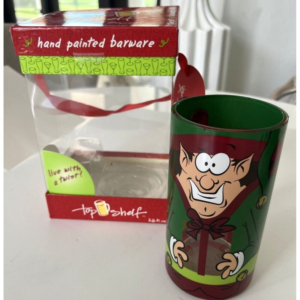 Top Shelf Barware Beer Mug Stein Christmas Elf 26 Fluid Oz  7 in x 3 3/4 in Dia